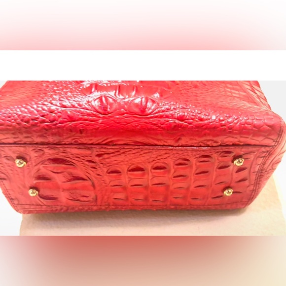 Brahmin Asher Pink Satchel with Crocodile Embossed Texture Purse - Picture 7 of 7